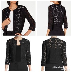 anne klein broderie cropped lace cardigan